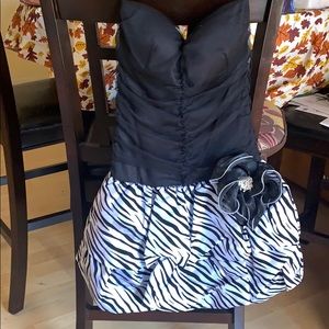 Black and zebra print dress